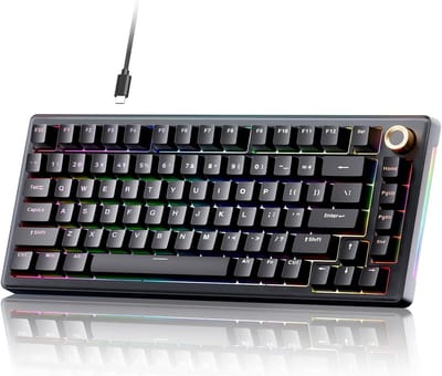 Mechanisch Bedraad Gaming Toetsenbord met Hot-Swap Gasket Mount en RGB-Verlichting, 75% Layout