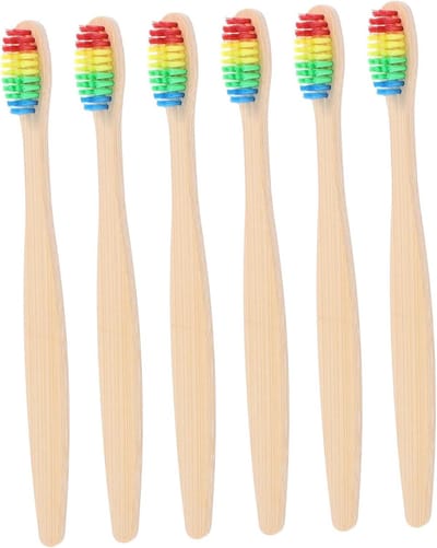 Bamboe Tandenborstels - Reis Tandenborstel - Mondhygiëne - Zachte Borstelharen - 6 Stuks - Natuurlijk