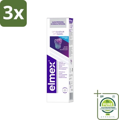 3 x Elmex Tandpasta Glazuur Professional Opti-Glazuur 75 ml - Grootverpakking - Tandpasta - Glazuurbescherming - Tanderosie - Tandenbescherming - Micro Protection