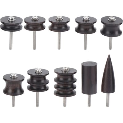 10 Stuks Leer Polijstset Houten Polijstgereedschap Elektrische Slicker Tip Gepolijste Rand Zwart gray