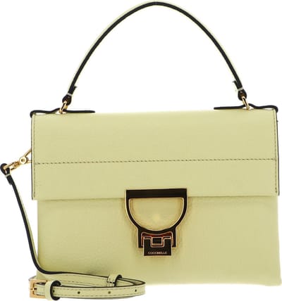 COCCINELLE Leren Handtas Schoudertas Arlettis Handbag Lime Wash Lichtgeel