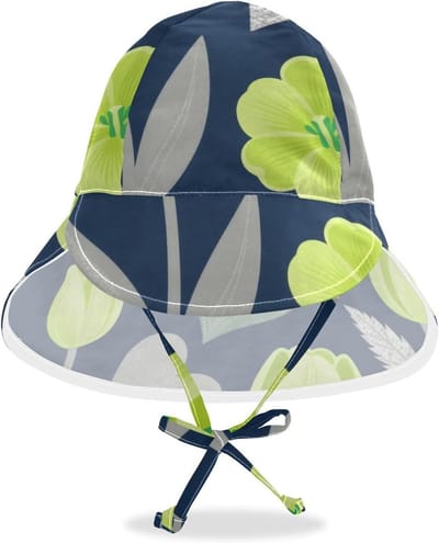 Baby zonnehoed - Kinderpet Zomerhoed - Bescherming tegen zon - UPF 50+ materiaal - 48-56.9 cm - Groen