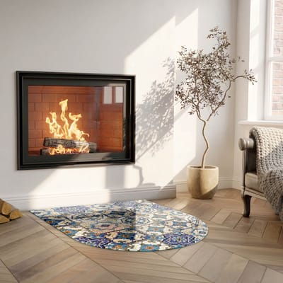 Coloray Vloerplaat Houtkachel - Plaat voor Onder Houtkachel - 100 cm x 100 cm - Open Haard Accessoires - Blauw Vloerplaat Kachel - Onderplaat Voor Houtkachel - Plaat onder Houtkachel - Kachel Onderplaat - Verwarmingsaccessoires