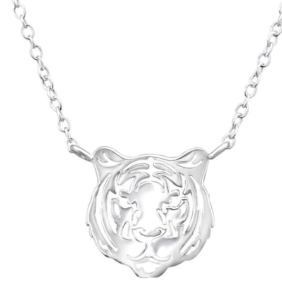 Joy|S - Zilveren tijger ketting - 45 cm - sterling zilver 925