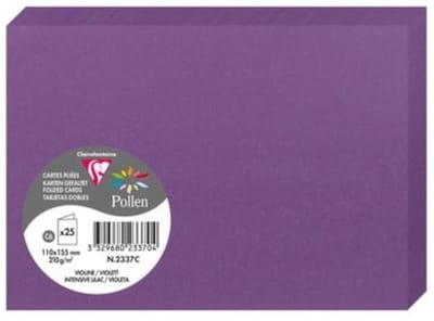 Clairefontaine Pollen - Dubbele Kaart - 110x155mm - C6 - Violet - Intensief Paars