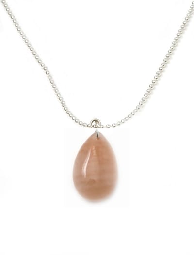 IbizaMen - Heren - ketting - ballchain - rvs - edelsteen - sunstone - drop
