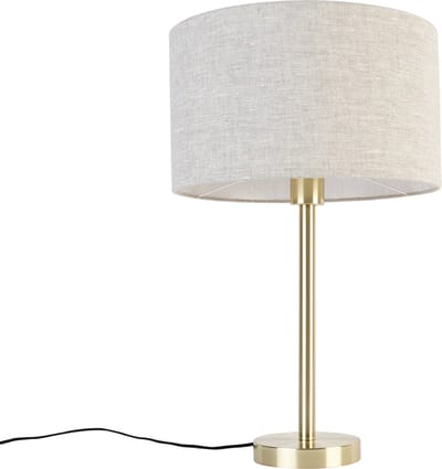 QAZQA simplo stof - Design Tafellamp met kap - 1 lichts - H 55 cm - Goud/messing - Woonkamer | Slaapkamer | Keuken