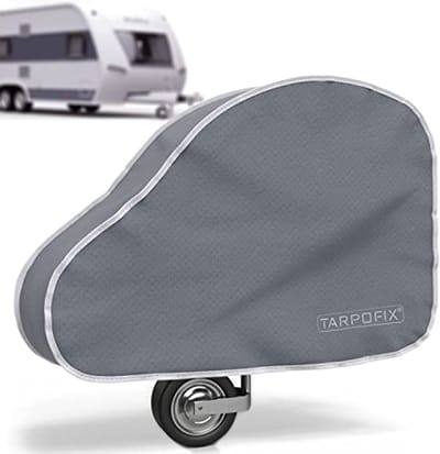 SnelShoppen - Tarpofix Trekhaak Hoed met Dubbele Drukknop - Universele Caravan Deichsel Cover Groot - Trekhaak Bescherming voor Trailer met Anti-Krant