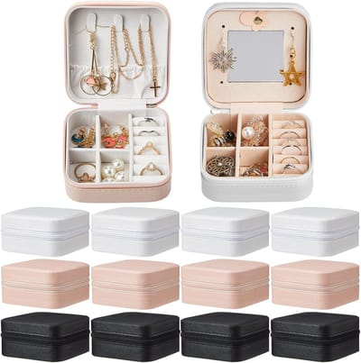 12-delige Reis Sieradendoos Set - Mini Organizer voor Ringen, Oorbellen en Kettingen