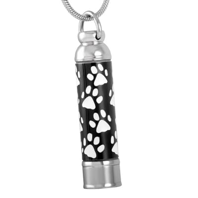 Aramat Jewels | Gedenkhangers | Ashanger buis met dierenpootjes – dierbare herinnering | | | |10mm | Staal | Volwassenen | Verkleurd niet