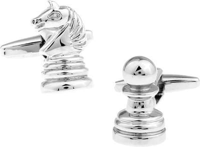 Amanto Manchetknopen Aurian - 316L Staal - Sport - Schaak - 18x11mm