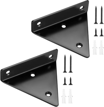2 Stuks Zwevende Planksteunen, Onzichtbare Driehoekige Wandbeugels voor Wandmontage, Sterke Metalen Beugels voor Planken, Opbergrekken en Boekenkasten