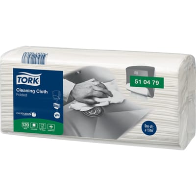 Reinigingsdoek Tork W4 Premium gevouwen 1-laags 4x120 vel wit 510479