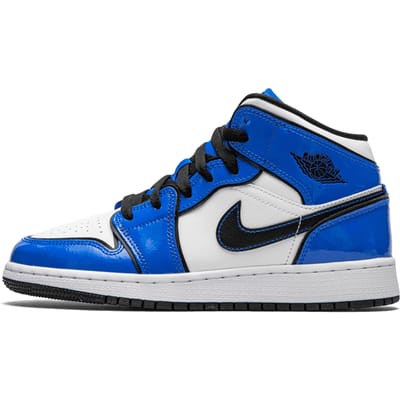 Nike Air Jordan 1 Mid (GS) Signal Blue/Black-White, BQ6931 402, EUR 37.5