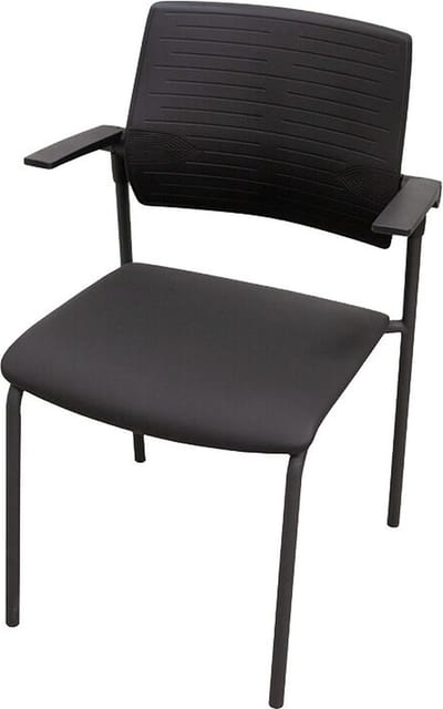 Conferentiestoel Serie 118 met zwarte pu zitting