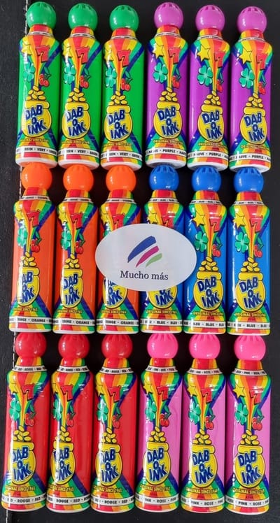 Dab O Ink voordeelbox dabber, depper, stempelstift, bingostift in 6 verschillende kleuren, via Mucho Mas
