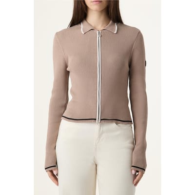 FILA Simonte Slim Full-zip Knit Cardigan Taupe Gray Size: XS | Cardigans Outlet | Dames | Grijs