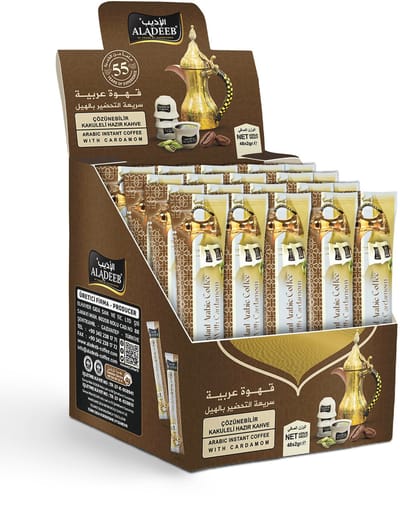 Aladeeb Premium - Instant Arabic Coffee With Cardamom Voordeelverpakking - Mırra Kaffee - 48 Sticks x 2 gr