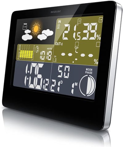 Weerstation Draasloos Binnen/Buiten - Weerstation - Zwart - Draadloze buitensensor - Kleurendisplay - Voor Thuis