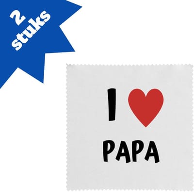 Akyol - i love papa brillendoekjes - Vader - de liefste papa - vader cadeautjes - vaderdag - verjaardag - geschenk - kado - 17,8 bij 17,8 cm - 2 stuks