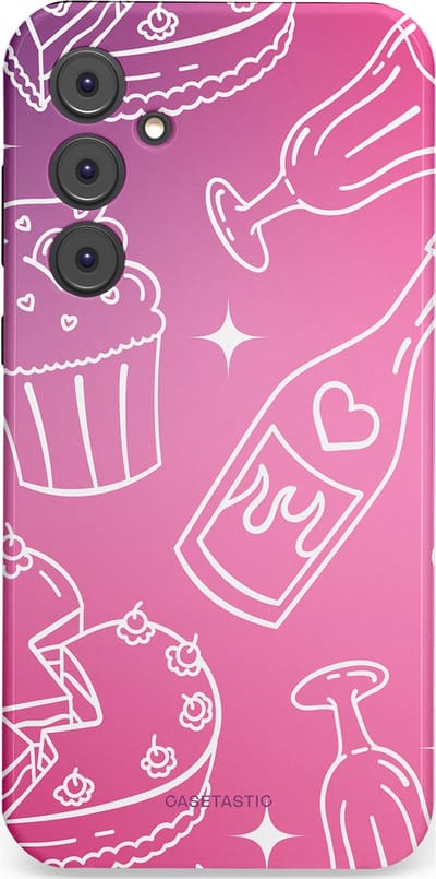 Casetastic Hoesje Geschikt voor Samsung A35 - Stijlvolle Beschermende Duo-layer Case - Roze Gebakfeest