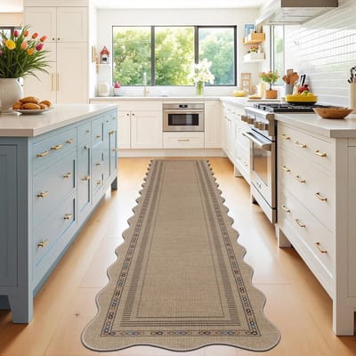 Vloerkleed Runner - Lange Gangloper - Entree Keuken - Antislip Jute Look - 60x300cm - Multicolor
