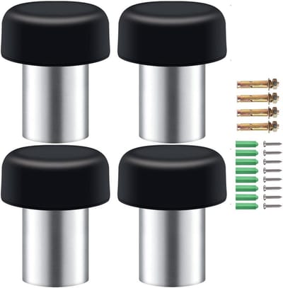 SolidKeus - Set van 4 Deurstoppers RVS met Rubber Top