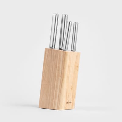 HOMLA - Set of knives - MASTERSET - Zilver in Houten Block - 6 el.