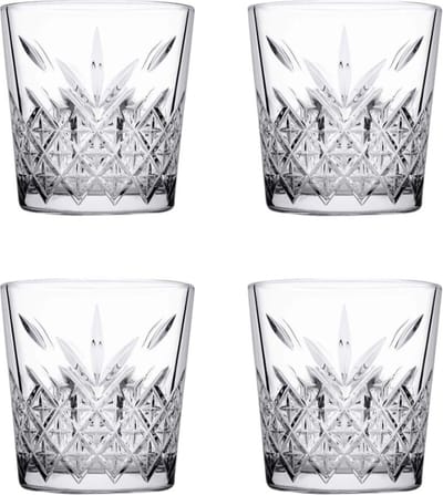 Pasabahce Timeless - Waterglazen - Stapelbaar - 34 cl - 4 stuks - Transparant - Conisch Glas
