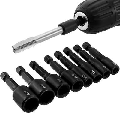 Complete Set van 8 Tap Socket Wrench voor 1/4 Inch Hex Shank - Geschikt voor M4, M5, M6, M8, M10, M12, M14, M16 - Ideaal voor Schroefwerk en Draadbewerking