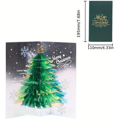 1 st Drie-dimensionale Kerstkaart Kerstboom Nieuwjaarsdag Wenskaarten Om te Sturen naar Vrienden, 3 Kleuren Optioneel