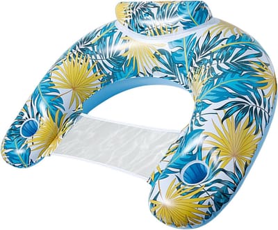 Zwembadbank Opblaasbaar - Drijvend Ligbed - Ontspannen in Water - Met Bekerhouder - 115 x 85 cm - Medium Kleur
