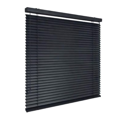 time4blinds - Jaloezieën voor Binnen - Aluminium Jaloezieën - 1000x1000mm, Bediening Links - met Lamellen van 50mm - Montage aan Wand of Plafond, met Boren - voor Thuis & Kantoor - Antraciet