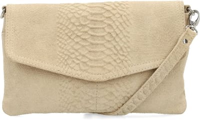 Manfield - Beige suède croco clutch