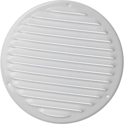 Ventilatierooster Ø 200mm met Insectenhor - Metalen Voer- en Afvoerrooster - Staal, Wit