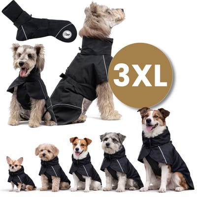Dogs&Co® Paws Protect Hondenregenjas - Maat 3XL - Regenjas voor Honden – Waterdicht & Winddicht – Reflecterend – Zwart