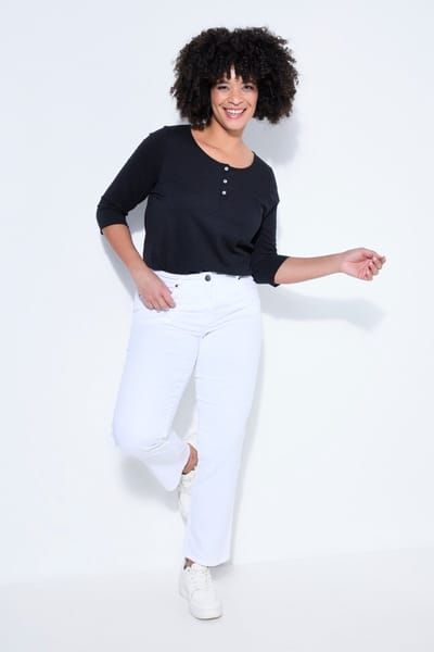 Angel of Style - Dames - Jeans Paula Straight Fit stretchcomfort 5-pocket - Sneeuwwit - Maat 46