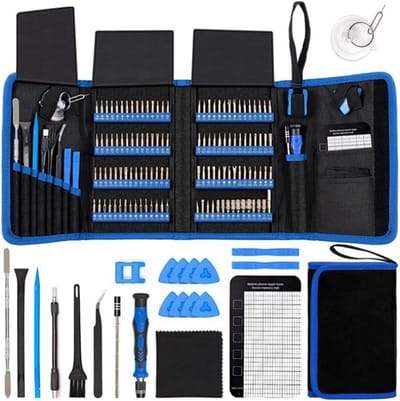 Schroevendraaierset - Gereedschapsset - Apparaten Repareren - 142 Delig - Opbergtas - Blauw Zwart