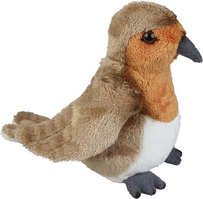 Ravensden Roodborstje vogel knuffel - multi- stof/pluche - 19 cm - speelgoed knuffeldieren