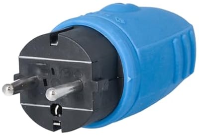 Rubberen Stekker zonder Kabel, IP44, Blauw - Waterdichte Oplossing voor Bouwplaatsen