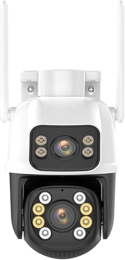 Beveiligingscamera - IP Camera - Huis Bewaken - Dubbele Lens Dubbel Scherm - 8MP 4K - Wit