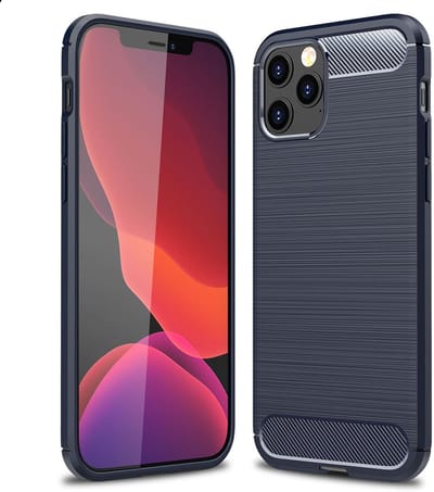 Mobiq Carbon Look Hoesje geschikt voor iPhone 13 Pro Max - Flexibele TPU Case