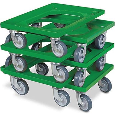 Logistieke transportroller voor kratten 600x400 mm met 250 kg draagkracht