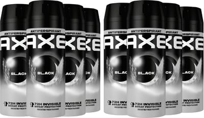 Axe Deo Spray - Black 72H Dry - Voordeelverpakking 8 x 150 ml - Anti Perspirant - No Sweat