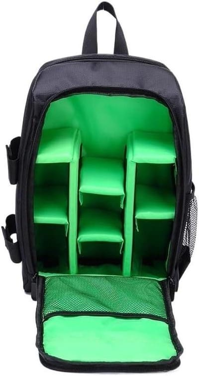 Cameratas Rugzak - Fototas Nylon - Reizen Outdoor - Modulair Ontwerp - One Size - Groene Voering