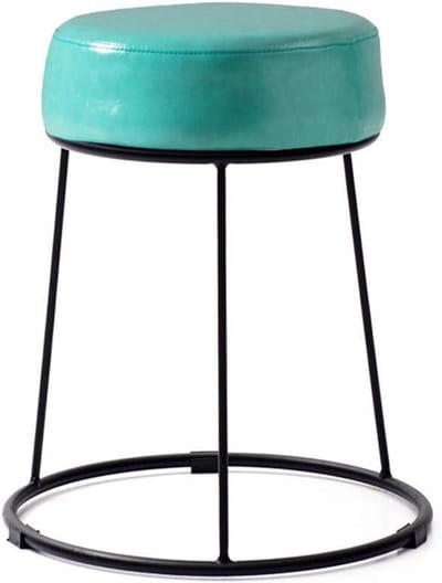 Ronde Kruk - Voetenbank Poef - Extra Zitplaats - Met Anti-slip Pads - 38.5 x 46.5 cm - Groen