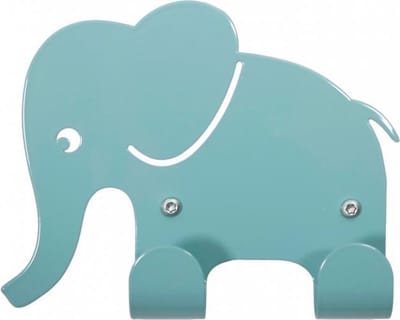 Roommate Elephant Muurhaak Pastel Blue