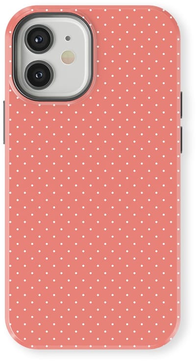 Micro Dots Tough Hoesje geschikt voor iPhone 12 Mini | Geschikt Voor Mag | Stippen Motief Backcover geschikt voor iPhone 12 Mini Soft Coral