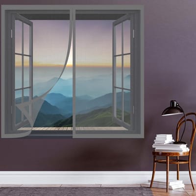Insectenhor Raam - Horren Raam Vliegenraam - Insecten Buiten Houden - Magnetische Sluiting - 110 x 80 cm - Grijs