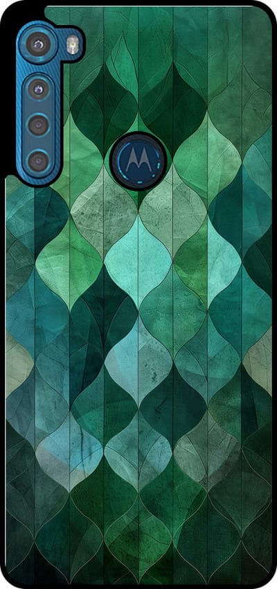 Smartphonica Telefoonhoesje Geschikt voor Motorola One Fushion Plus met groene bladeren opdruk - TPU backcover case green leaf design - Groen geschikt voor Motorola One Fushion Plus